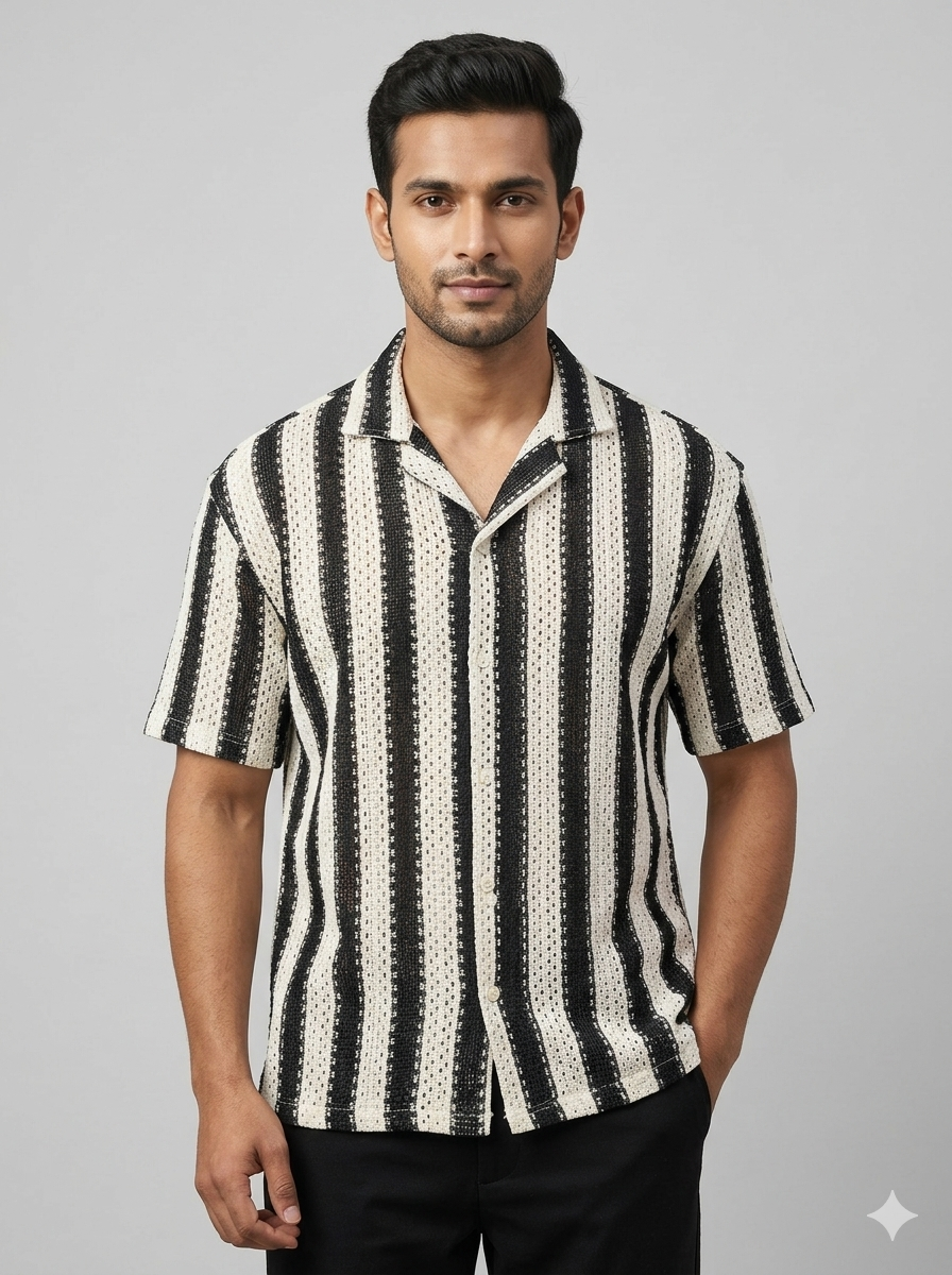 Calvin Klein (White And Black)Half Shirt