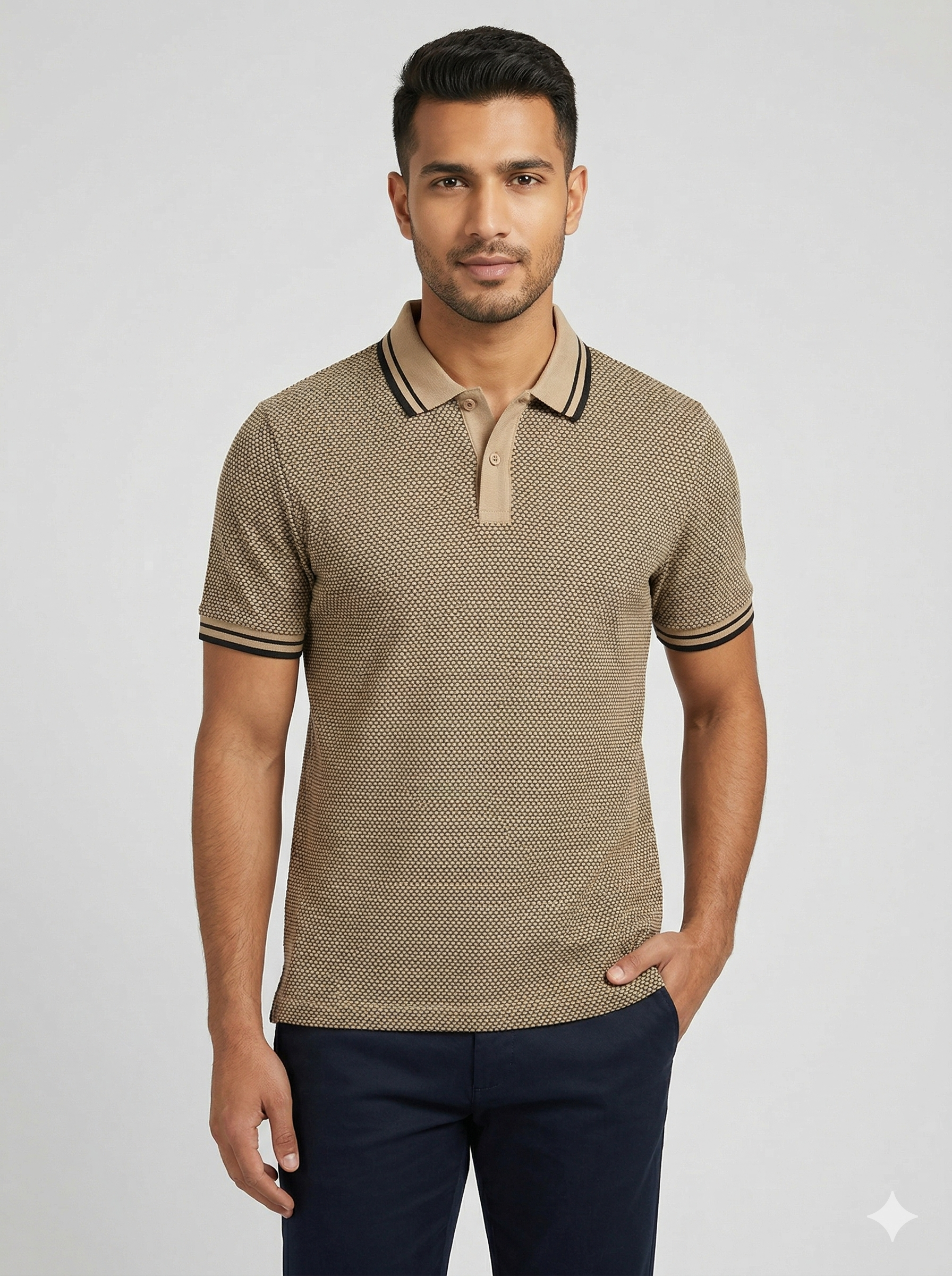Gues Polo T Shirt(Dotted Brown)
