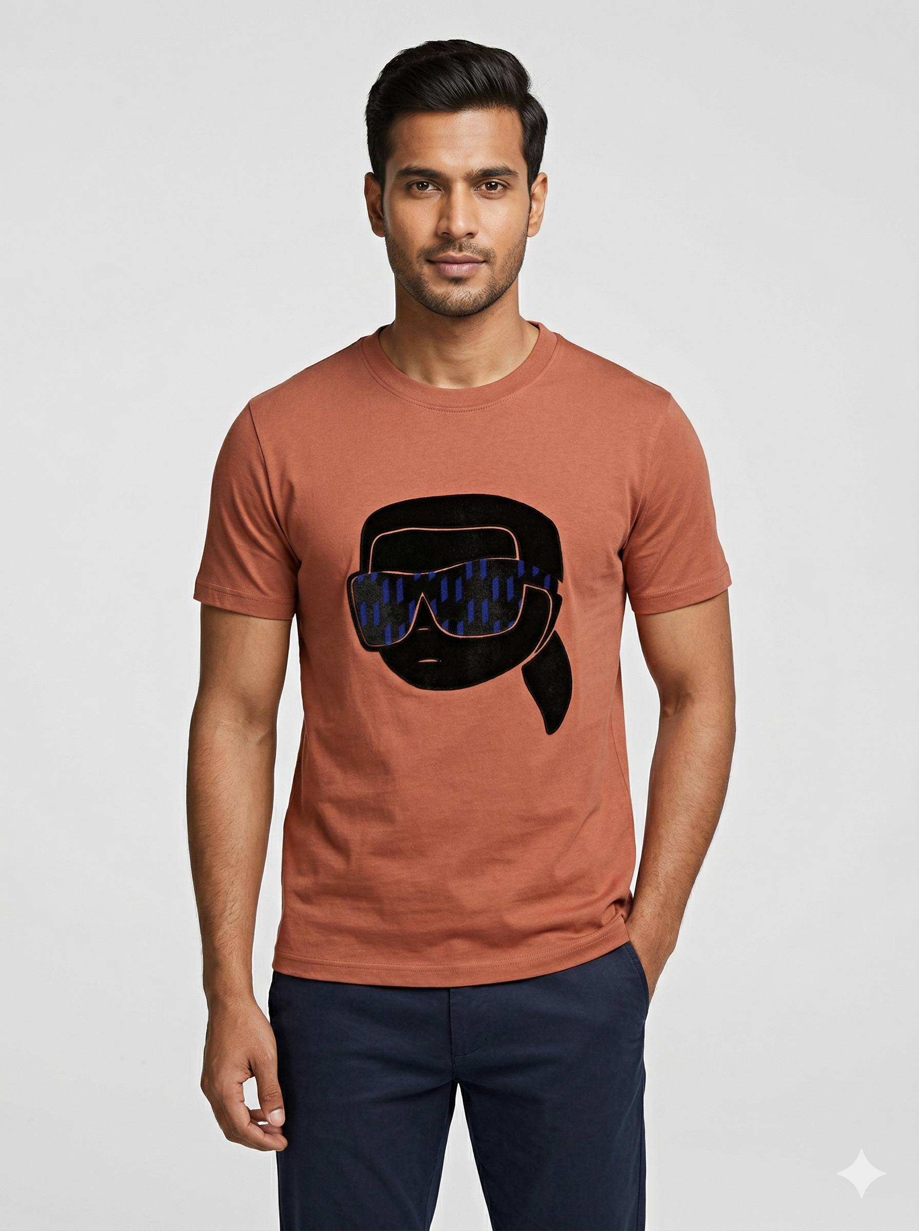 Karl R/N T Shirts Dark Peach