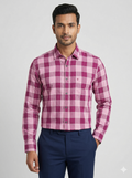 Lined Club Full Slive Pink Checks