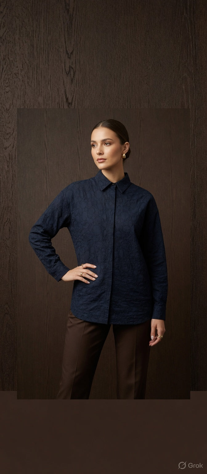 Genes Womans Top Navy Blue