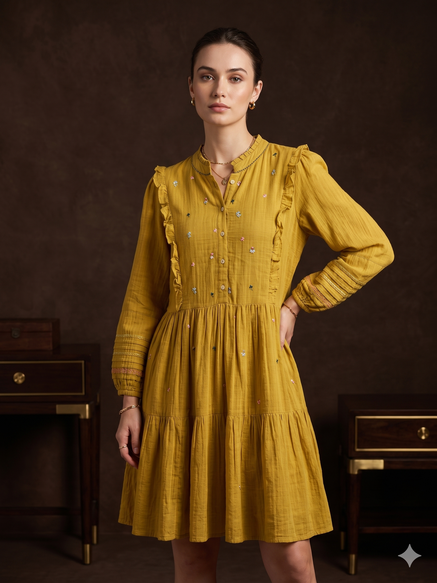 Terquois Women Yellow Dress